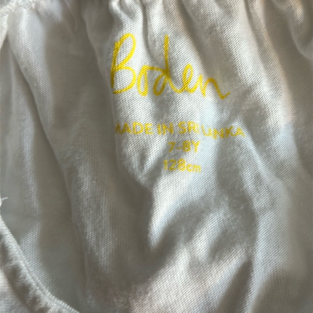 Boden White Cross Back Tank Top 7-8Y Children’s Kids Girls - Picture 5 of 7